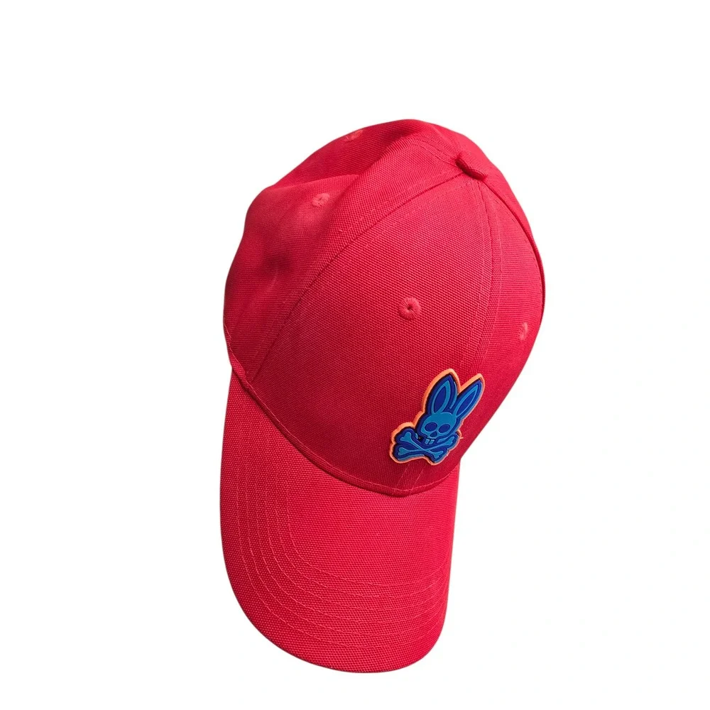 Psycho Bunny Red Baseball Cap Hat Adjustable Streetwear Preppy Golf Dadcore Y2K‎